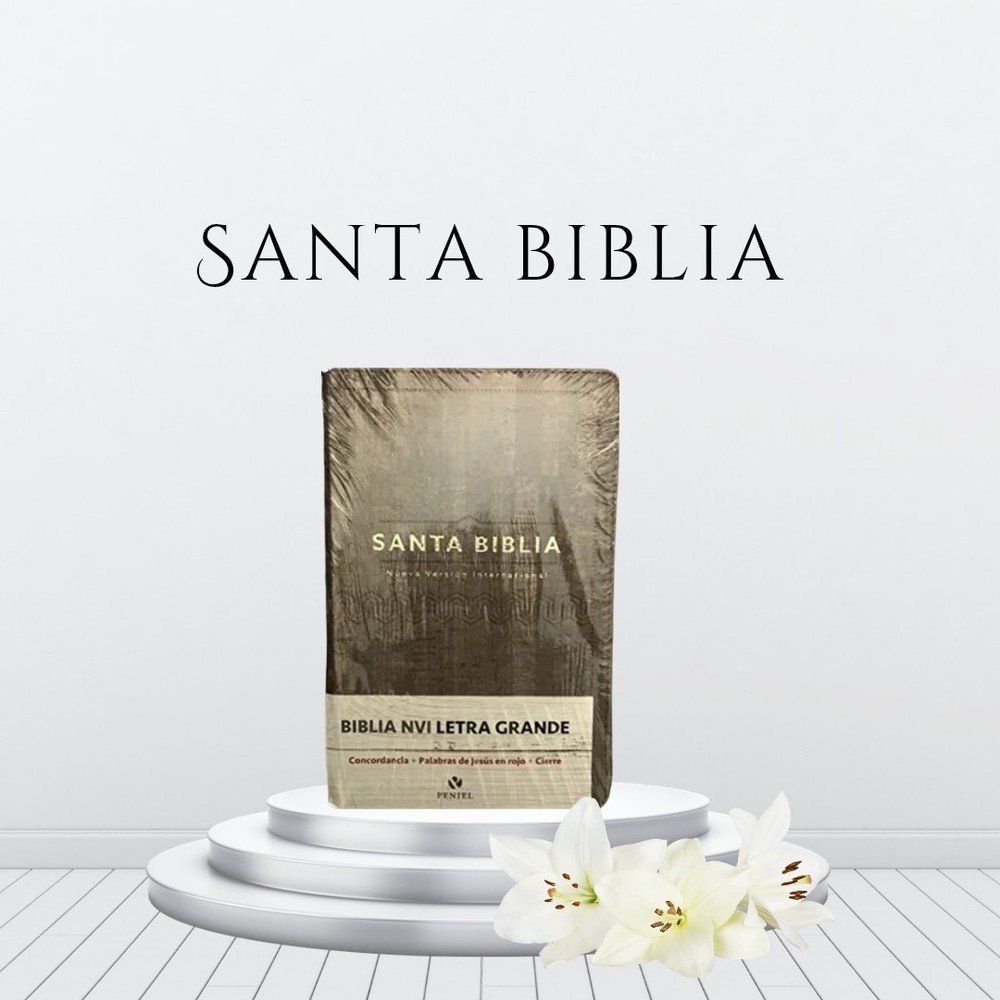 Santa Biblia en Español de tapa dura Peniel letra grande NVI eco cuero con cinta