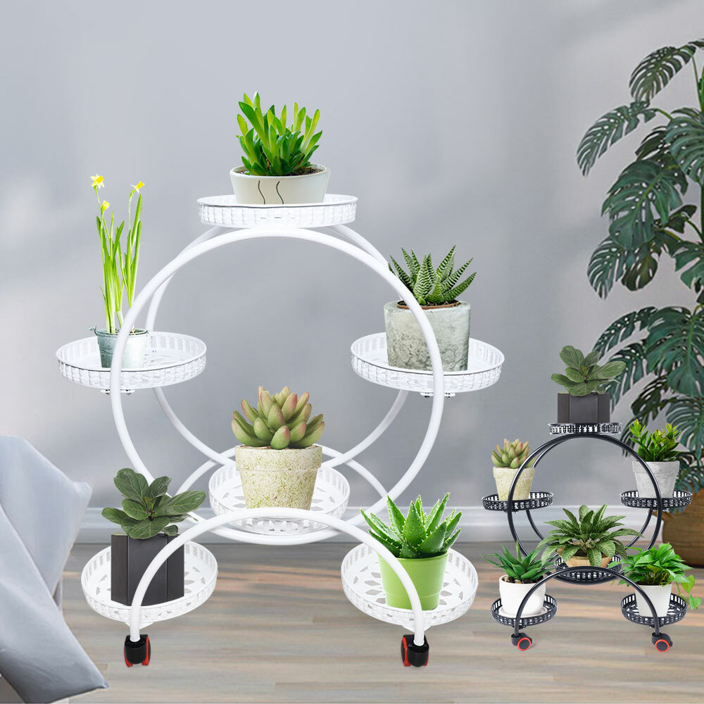 6Tier Corner Iron Plant Stand Ladder Flower pot Display Rack Shelf Holder Indoor