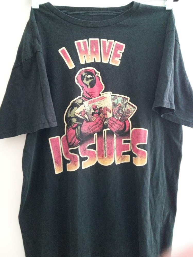 Marvel Deadpool I Have Issues Comics T Shirt Size Large