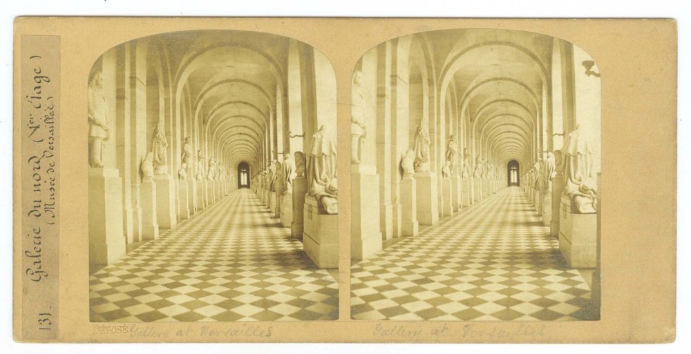 D1410~ FRANCE – c.1860s Versailles Gallery Stereoview