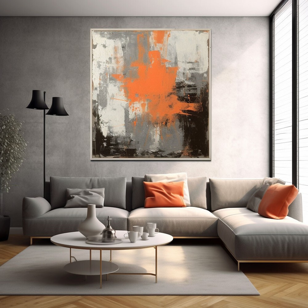 Grey Hand Painted black Abstract Oil Paintings On Canvas Home Decor Wall Art