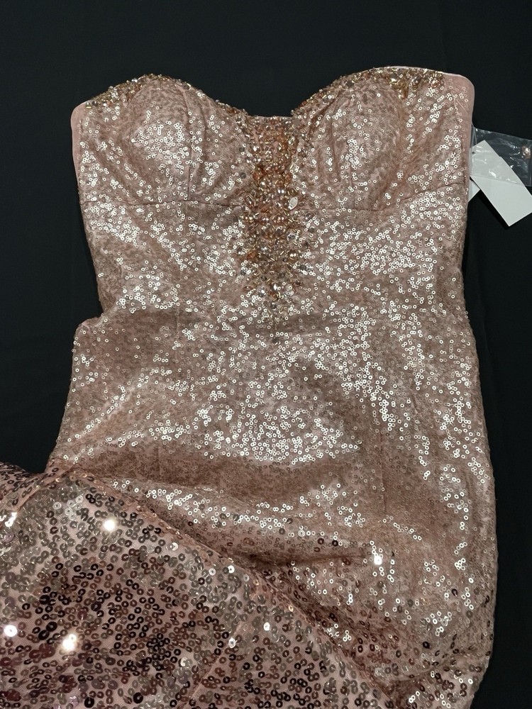 Ombré Sequin Prom Dress Size 4 Blush Strapless Prom Dress New with Tags