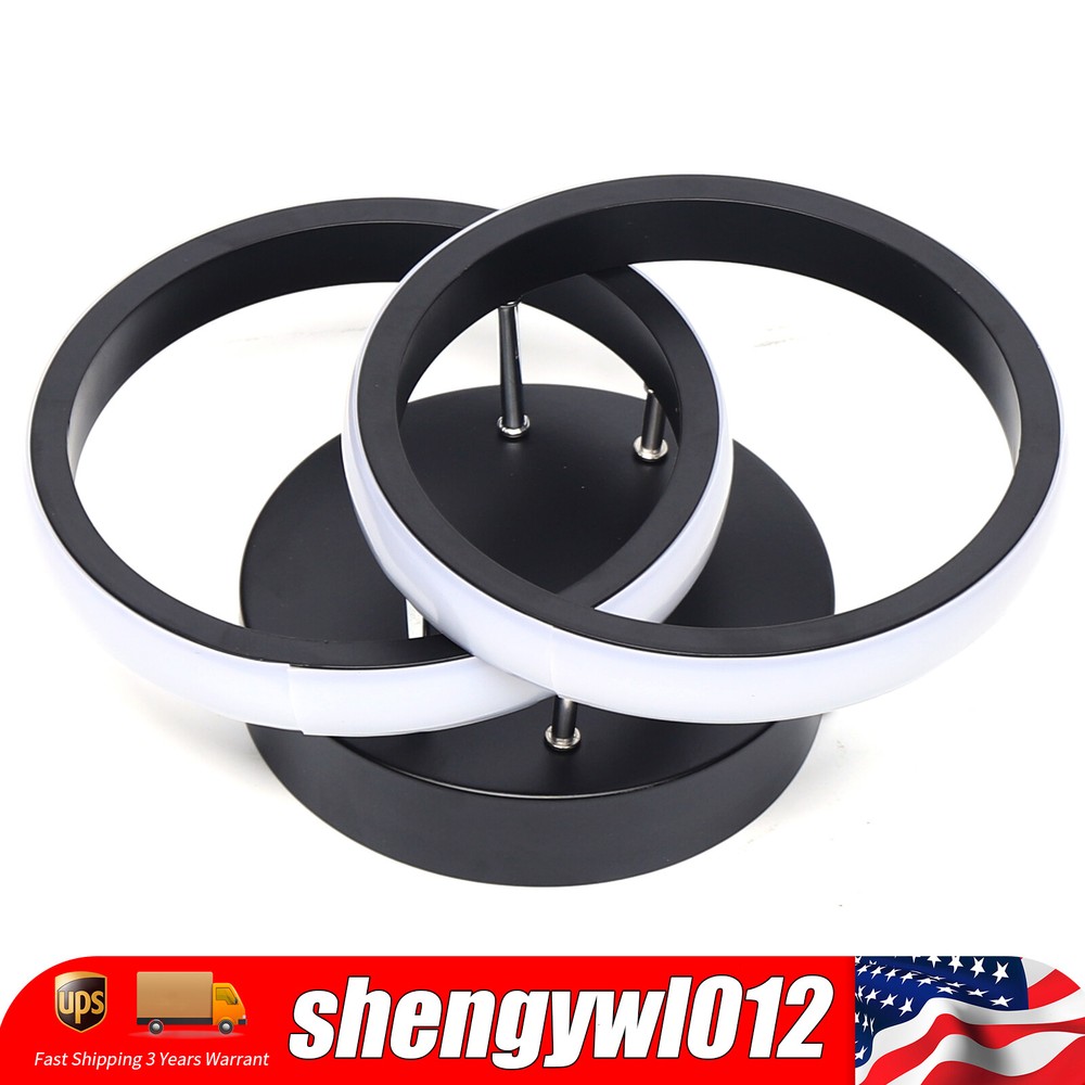 Modern Black LED Acrylic Flush Mount Ceiling Light for Living Room