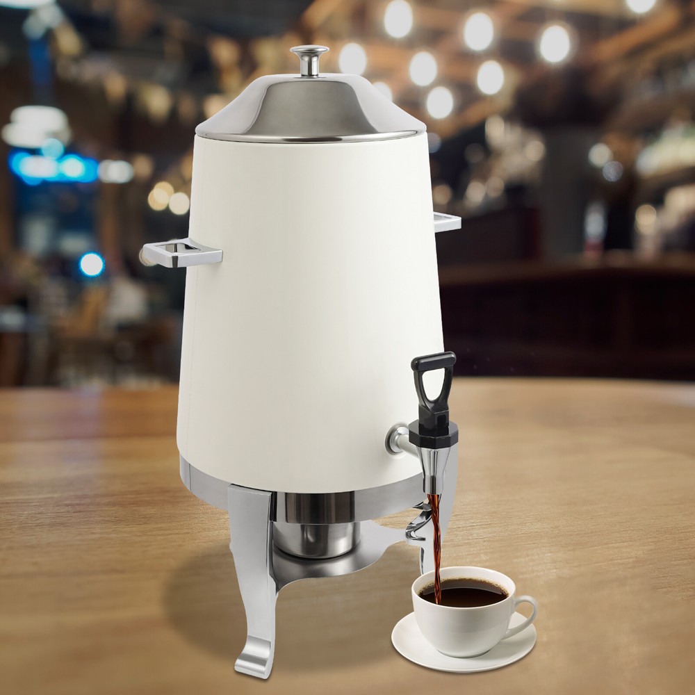 Beverage Dispenser for Coffee Tea Hot Water with Stand & Fuel Holder White New!