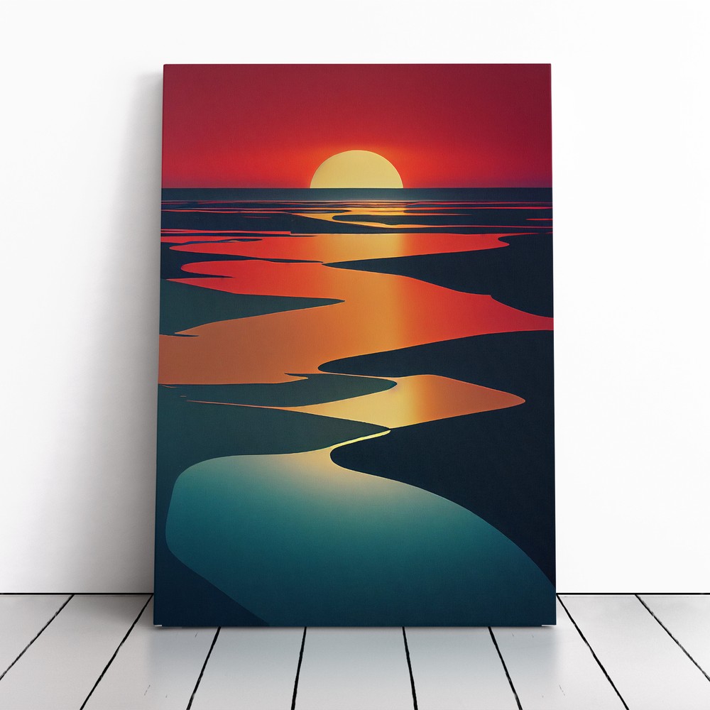 Legendary Sunset View Abstract Canvas Wall Art Print Framed Picture Home Decor