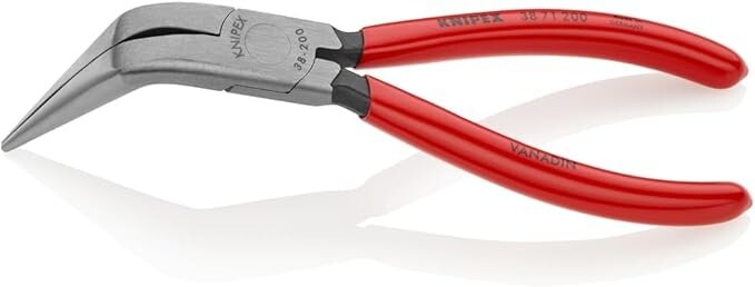 KNIPEX 38 71 200 Long Nose Angled Pliers No Cutter 8-Inch