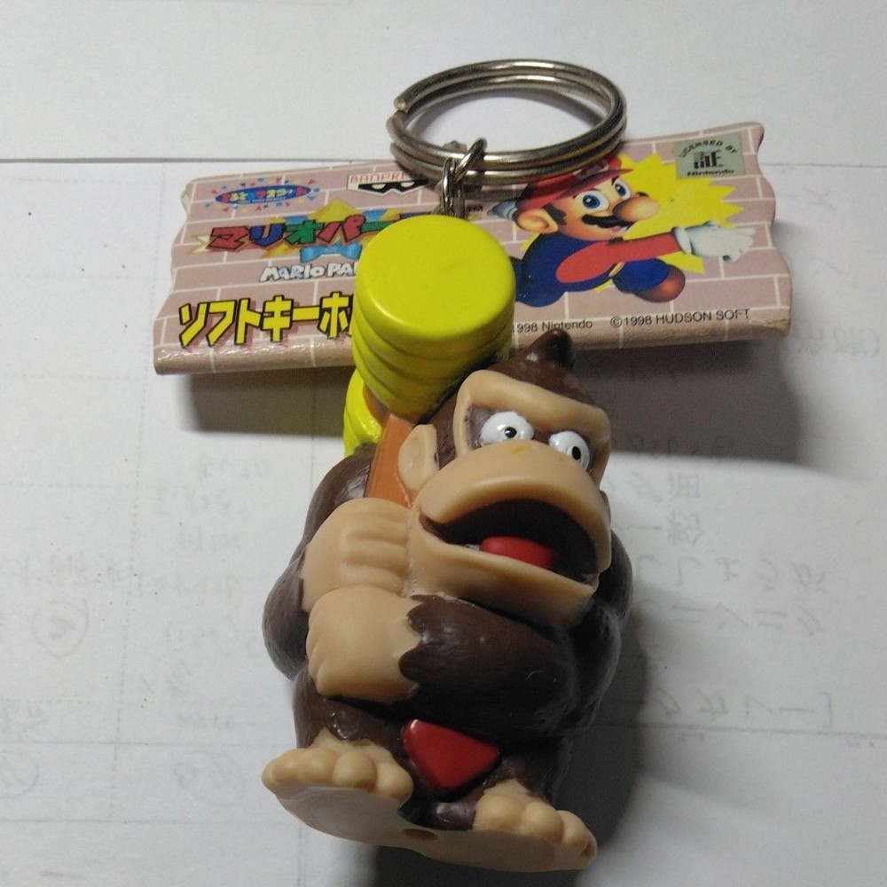 1998 Mario Party Donkey Kong Soft Charm Keychain Figure Banpresto w/ Tag
