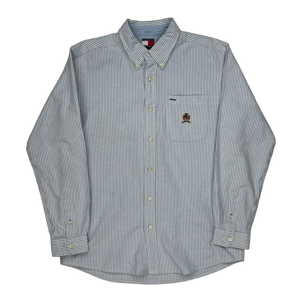 Tommy Hilfiger Striped Shirt - Large Blue Cotton