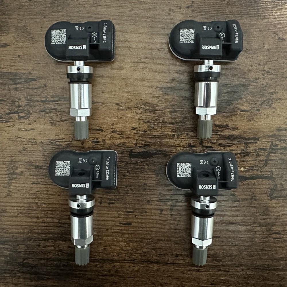 4X ALL IN 1 Universal Programmable TPMS Sensor 315&433MHz METAL Stem