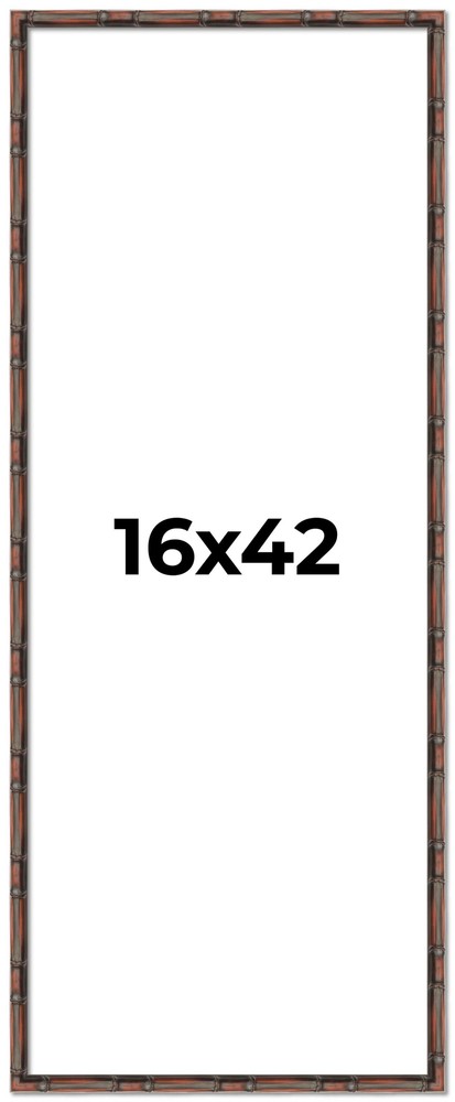 16x42 Frame Brown Bamboo with Dark Coffee/Walnut Finish | Solid Wood Picture Fra