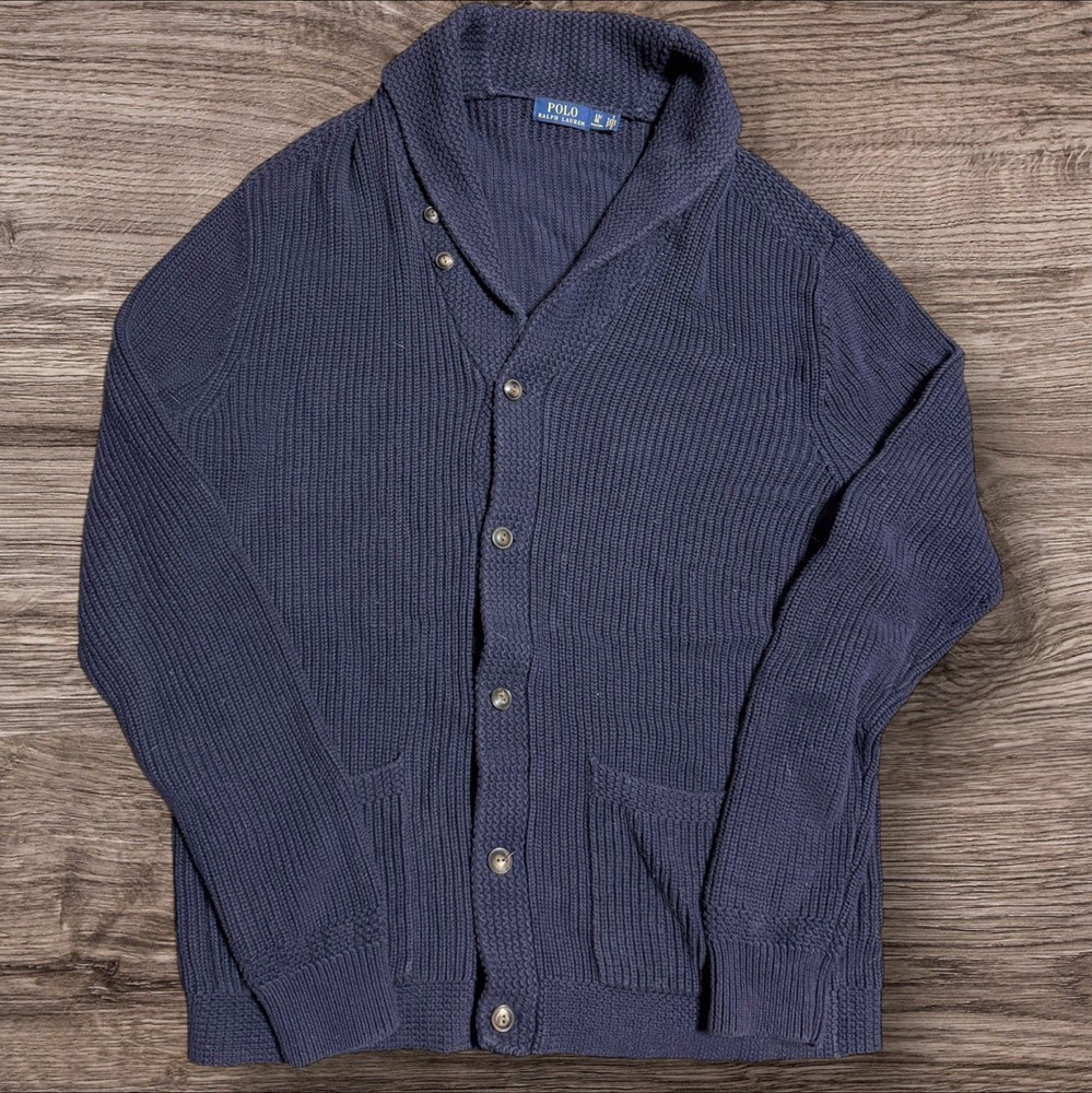 Polo Ralph Lauren Sweater Mens LT Shawl Collar Button Cardigan Knit Pullover