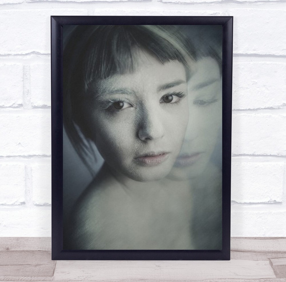 Introspection Portrait Cold Face Thinking Thoughtful Woman Wall Art Print
