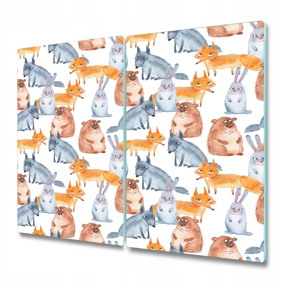 Glass Induction Ceramic Hob Cover Cute Animals Wild animals Fox 2x30x52
