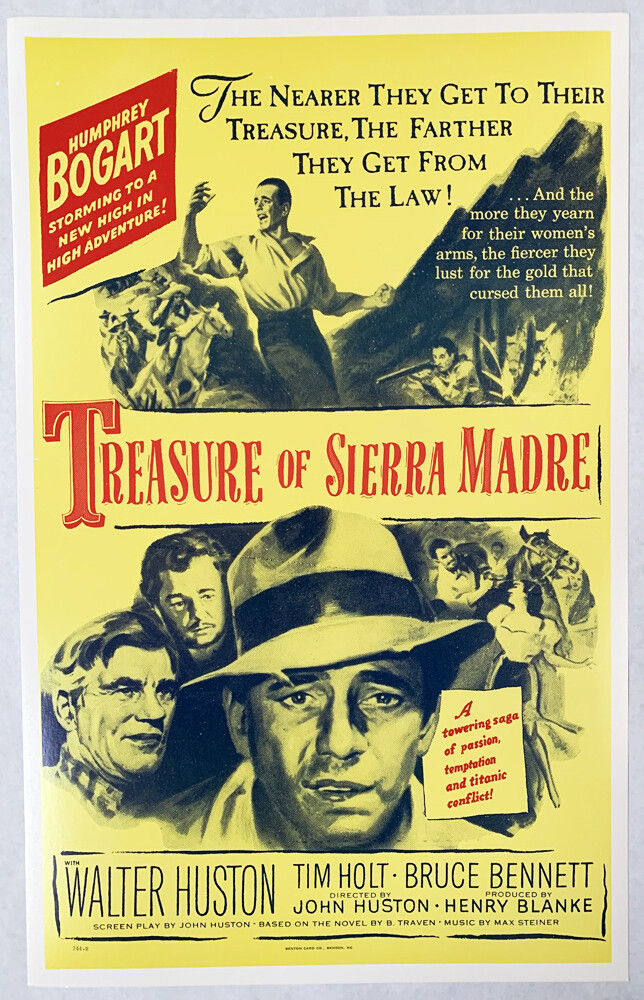 TREASURE OF SIERRA MADRE Humphrey Bogart Benton window card