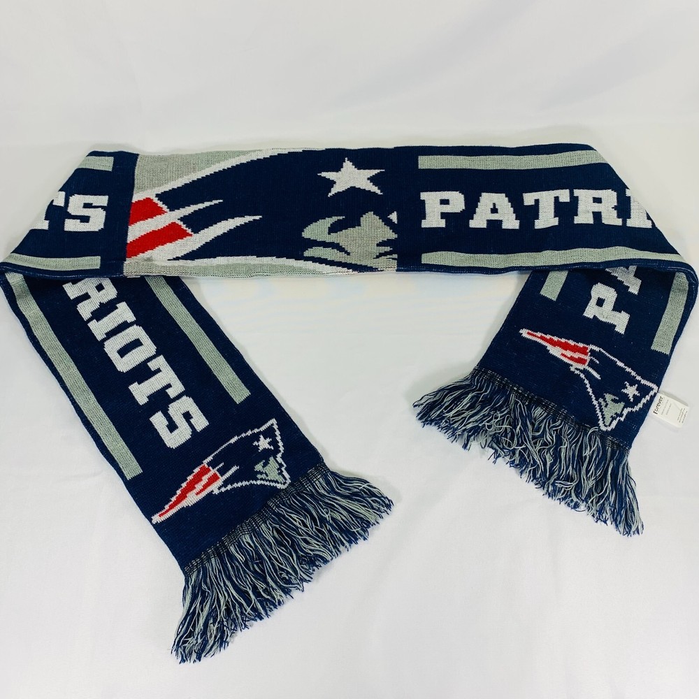 New England Patriots Scarf Double Sided Adult Size Navy Blue Forever