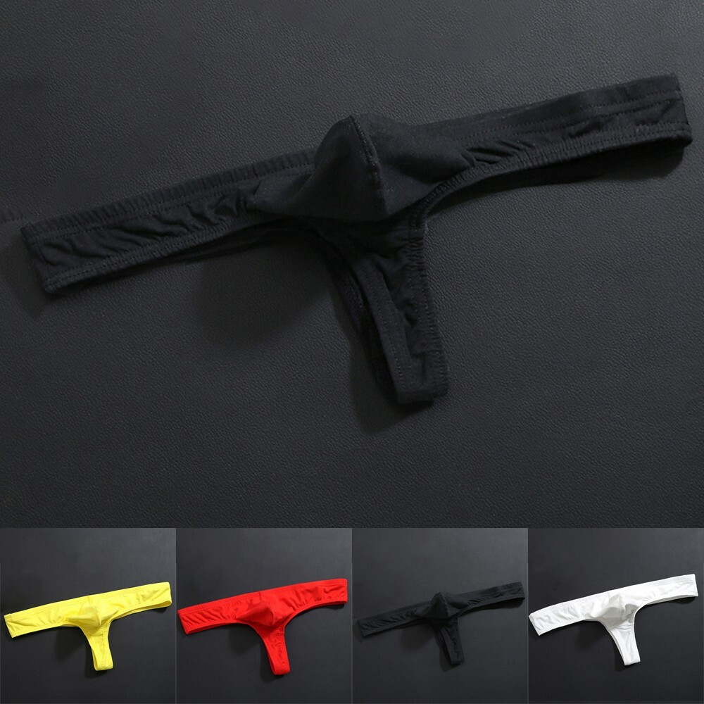 Mens Sexy Ice Silk See Through G-String Thong Mesh Low Rise T-back Underwear