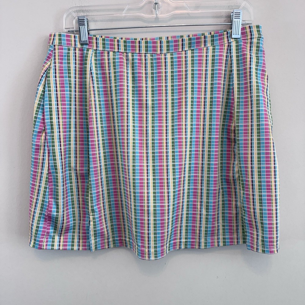 Cindy Reid Plaid Golf Skort Women's Medium M Multicolor Athletic Skirt Shorts