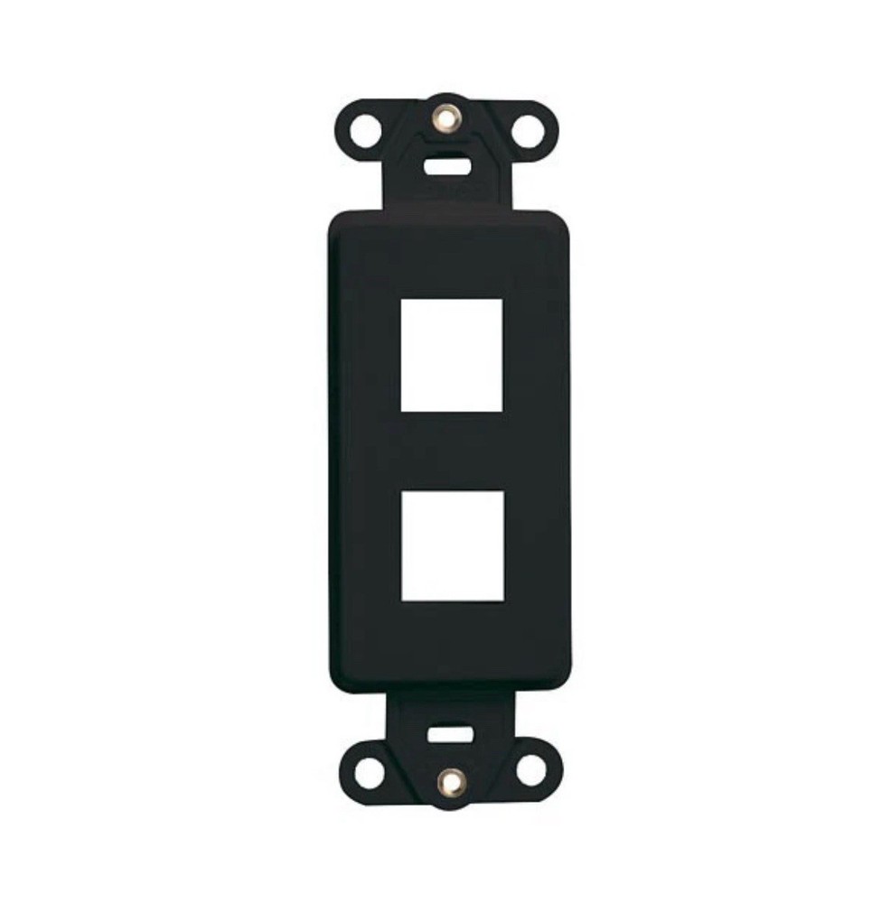 Leviton 41642-E Black 1-Gang 2-Port Snap-in Decora Multimedia Insert