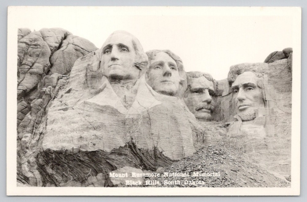 Mount Rushmore RPPC Black Hills South Dakota National Memorial Postcard