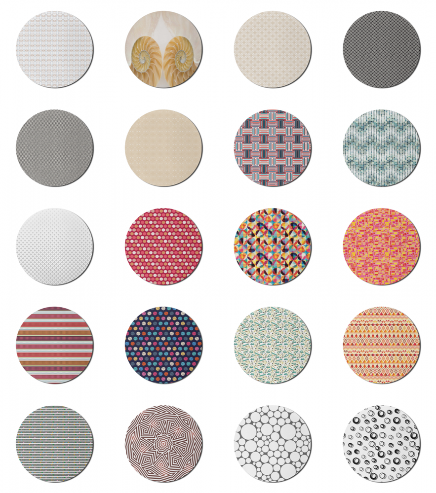 Ambesonne Non-Slip Rhombus Geometric Gaming Mousepad with Rubber Base 8 Inch Round Modern Design