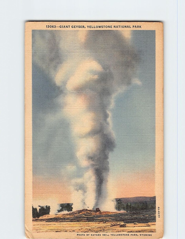 Postcard Giant Geyser Yellowstone National Park Wyoming USA