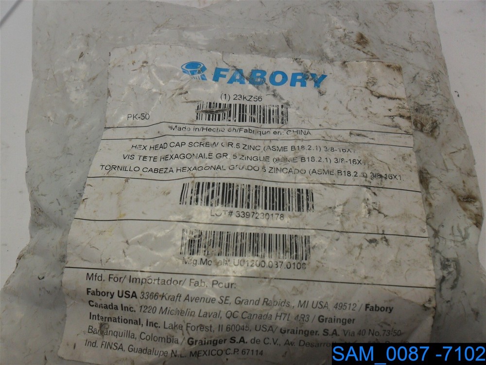 Pack of 50: Fabory Grade 5 Hex Head Cap Screw 3/8