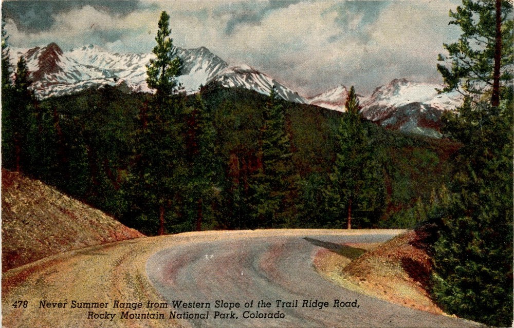 Never Summer Range, Trail Ridge Road, Rocky Mountain National Park, Postcard