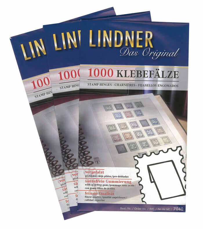 50000 Adhesive Tabs LINDNER 7041 Pre-folded Acid-free Gummed-image