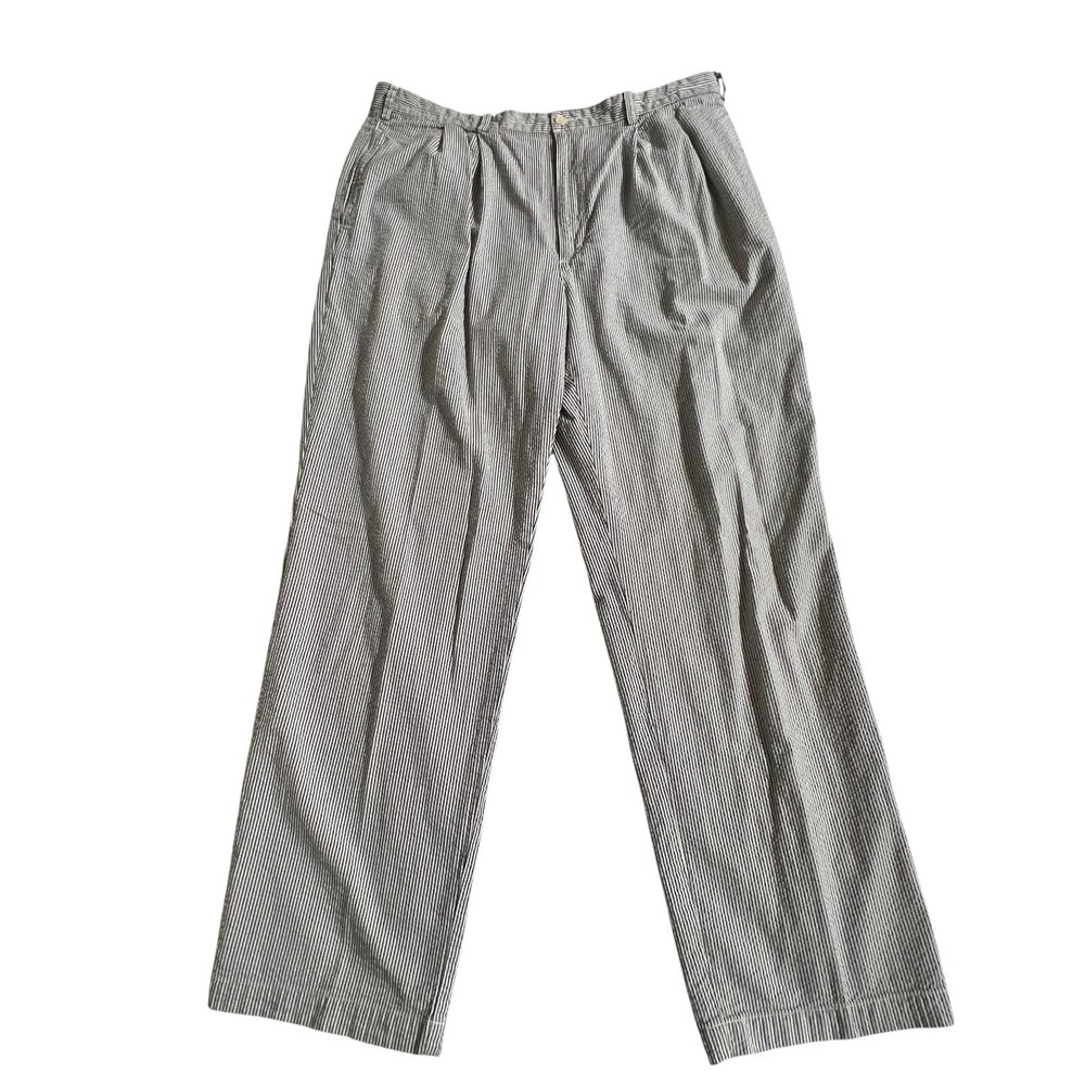 Brooks Brothers Pants Blue Striped Seersucker Mens 38X32 measured
