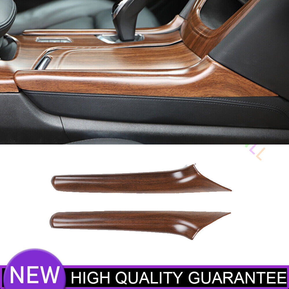 Inner Center Control Gear Both Sides Cover For Cadillac XT5 2016~2023 Brown Wood