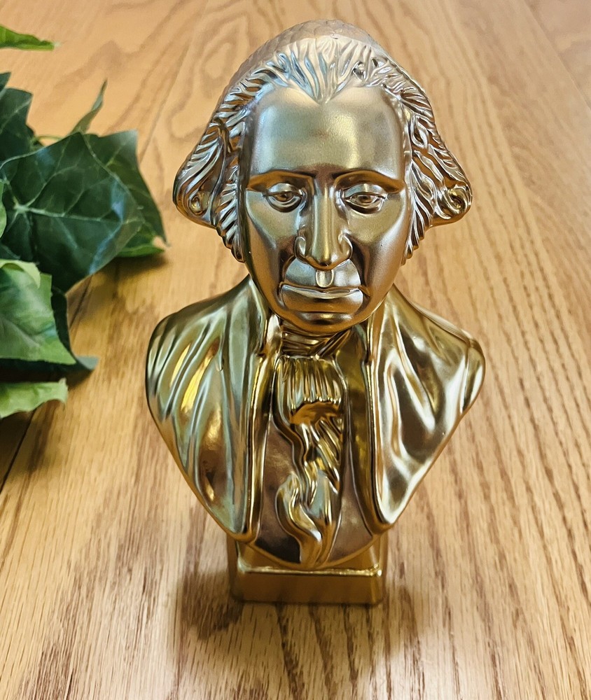 AVON 1979 President George Washington Gold Bust With Wild Country After Shave
