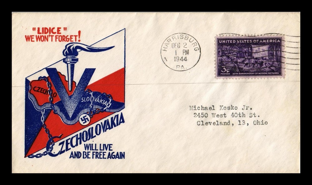 Dr Jim Stamps Us Cover Wwii Czechoslovakia Will Be Free Again Patriotic Cachet