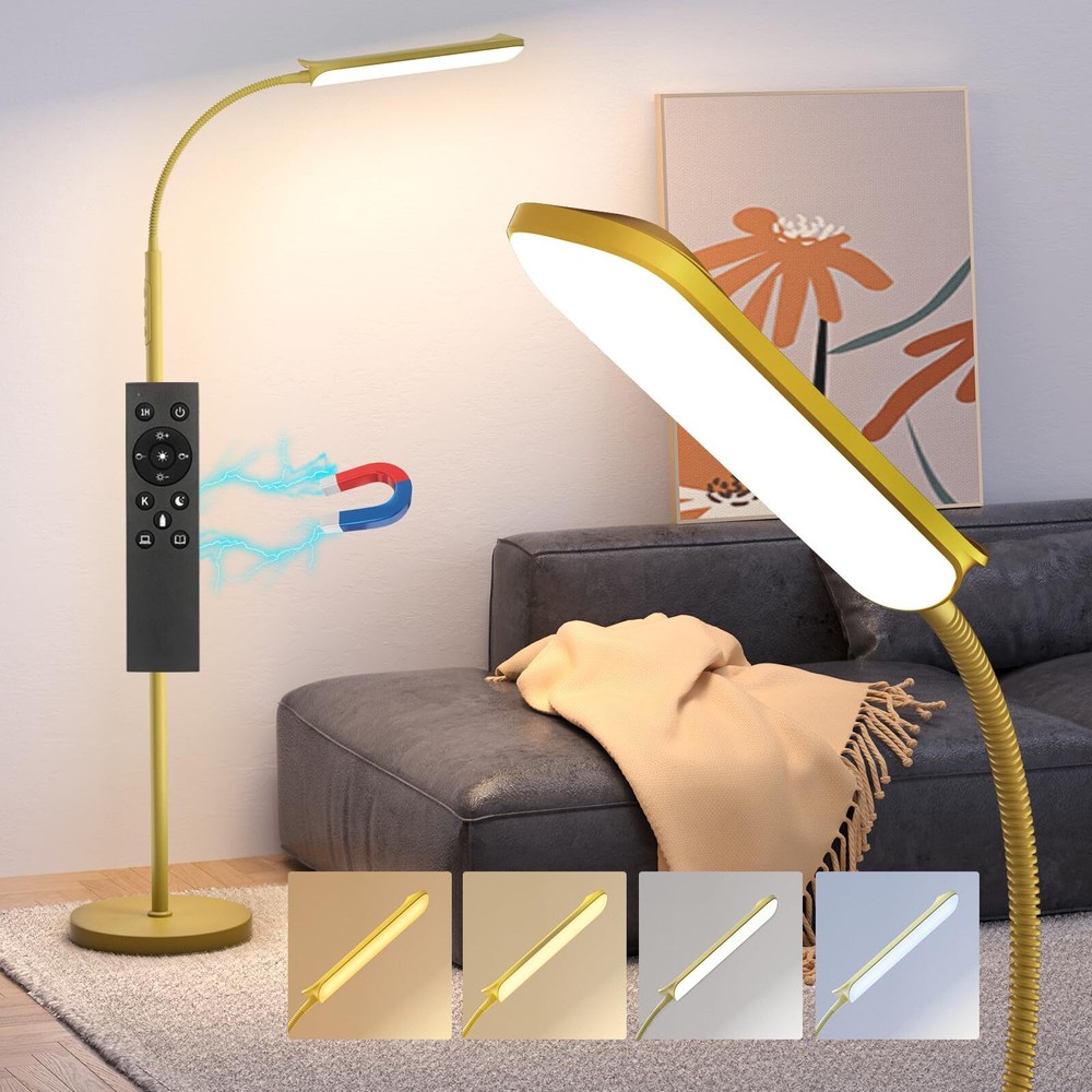 LED Floor Lamp, 18W Super Bright Floor Lamp for Living Room, Adjustable Stepl...