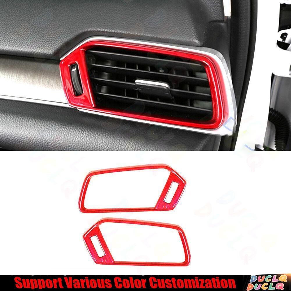 For Honda Accord 2018-22 10th Bright Red Console L&R Air Outlet Vent Cover Trim