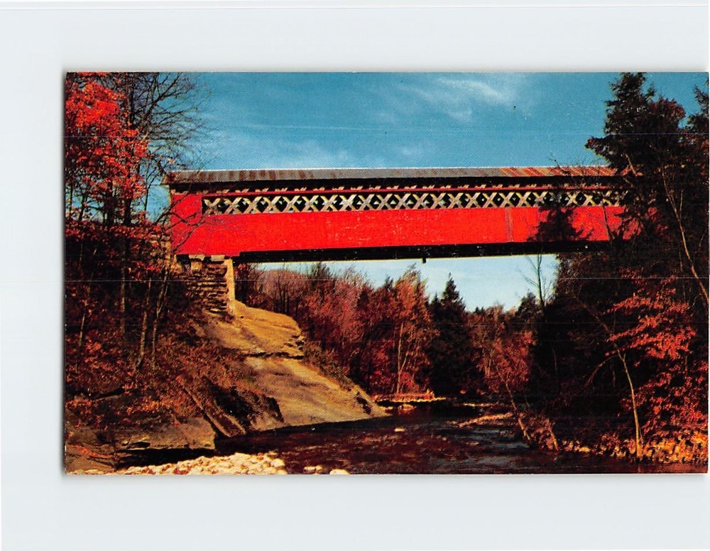 Postcard Old Covered Chiselville Bridge East Arlington Vermont USA North America