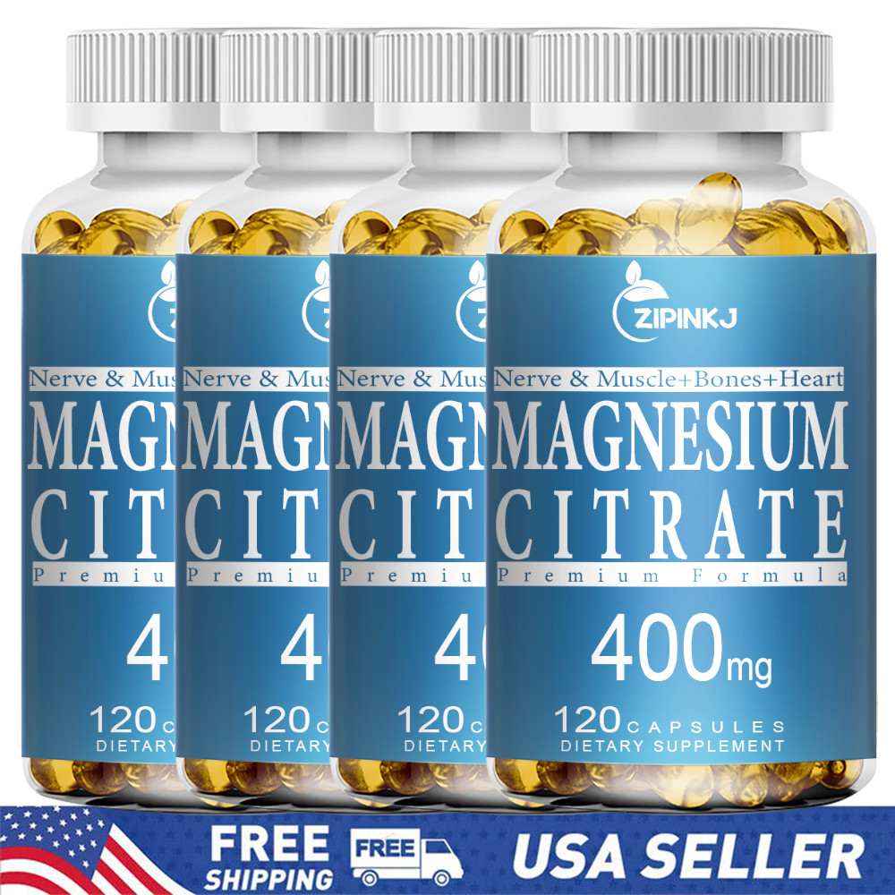Magnesium Citrate 400mg Highest Potency Vegetarian Capsules Gluten Free/Non-GMO