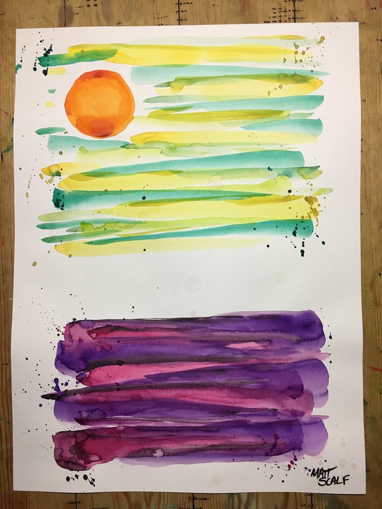 Matt Scalf 18x24 Landscape Abstract Contemporary ORIGINAL PAINTING Modern Pop