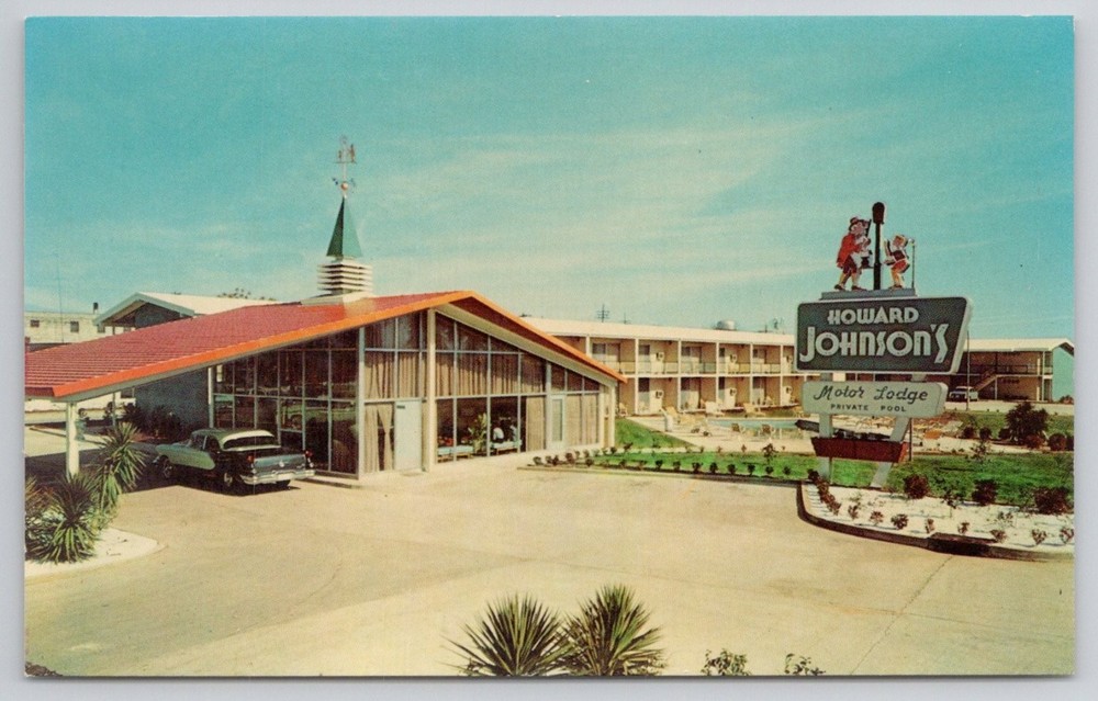 Vtg Howard Johnson's Motor Lodge Albany GA Mid-Century Roadside Postcard