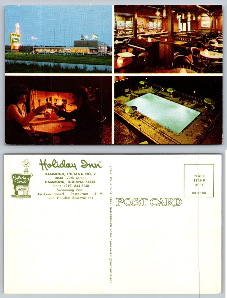 Holiday Inn Hammond Indiana No 2 Pool Restaurant Postcard