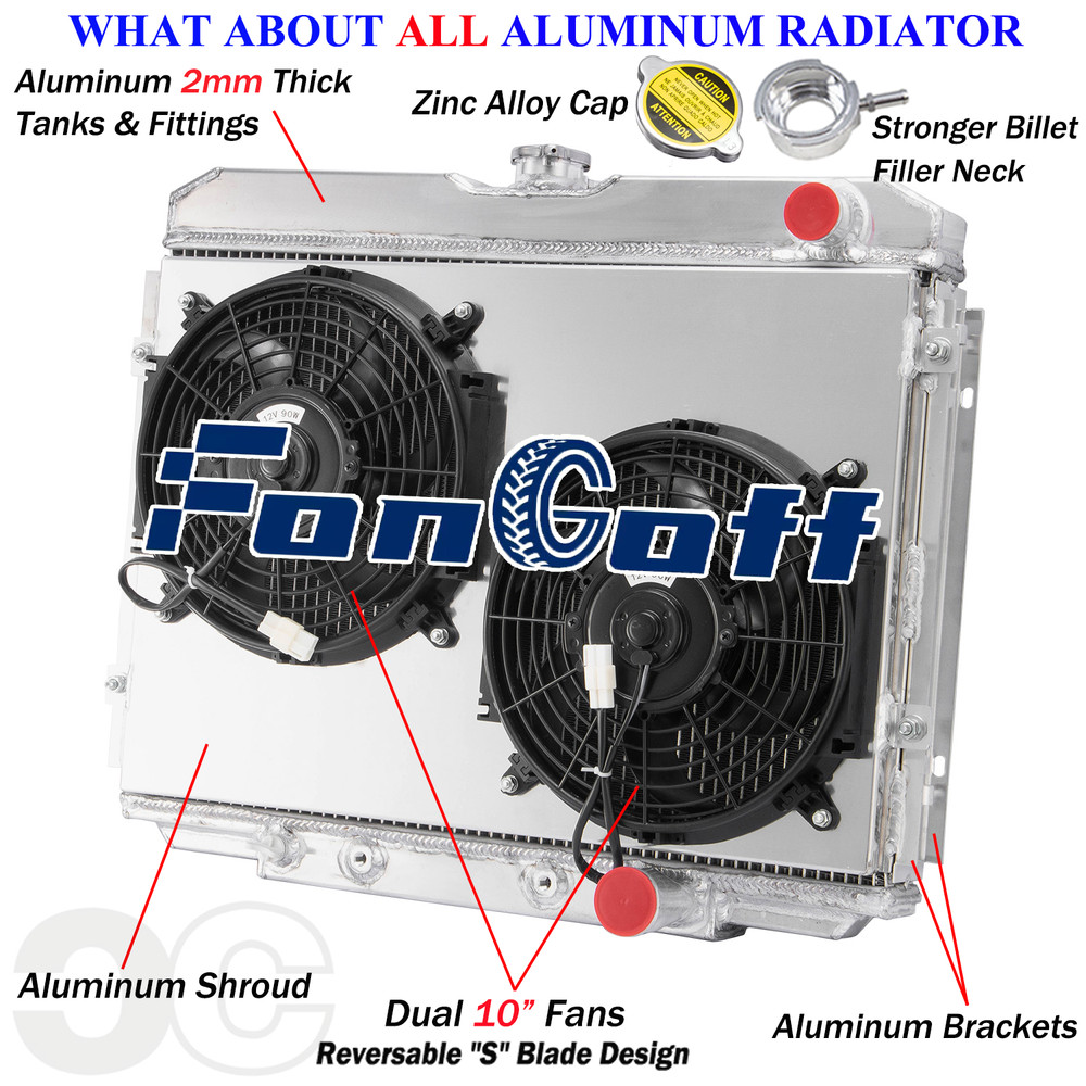 3 ROW Aluminum Radiator & Shroud Fan Fits 1967-1970 Ford Mustang/ Mercury Cougar