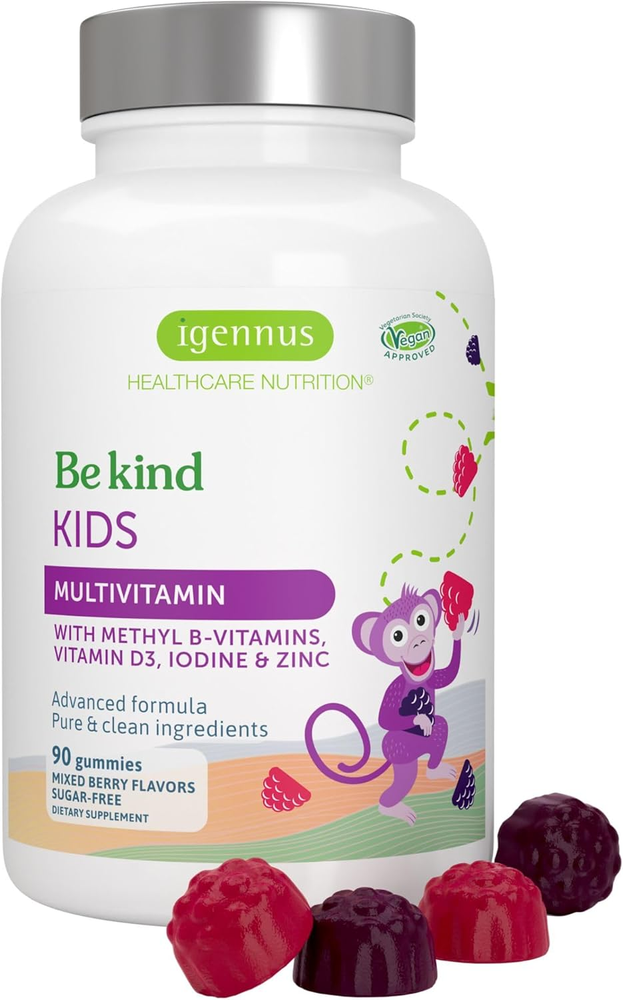 Methylated Kids Multivitamin Gummy, MTHFR Supplement with B-Vitamins & Vitamin D