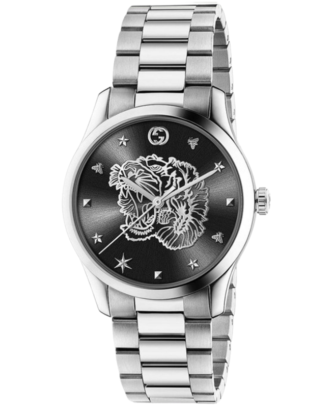 Nuevo reloj unisex Gucci G-Timeless esfera negra acero YA1264125