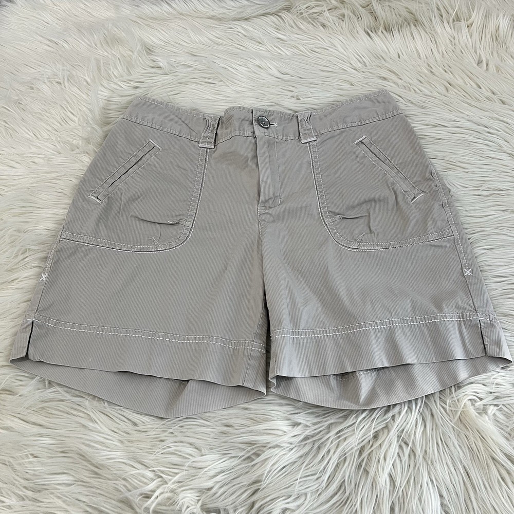 Eddie Bauer Hiking Shorts Women's Size 4 Chino Outdoor Gorpcore Bermuda Striped