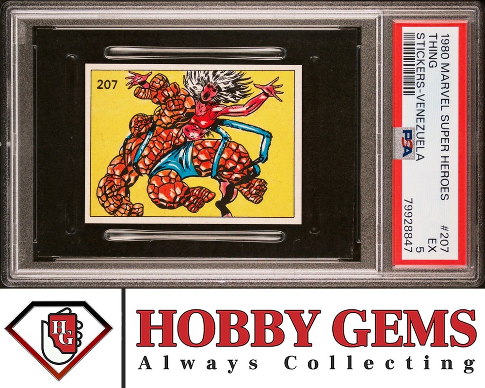 THING PSA 5 1980 Marvel Super Heroes Sticker Venezuela #207
