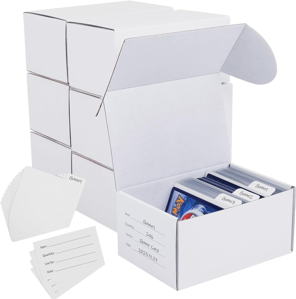 7 Pack Trading Card Storage Box, Card Storage Box with 14 Pcs Dividers & 8 Label
