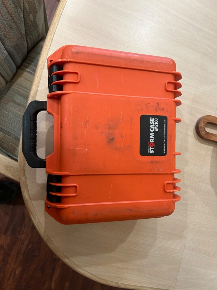Pelican hard gig Weatherproof Case Orange was used for shipping. Hard drives