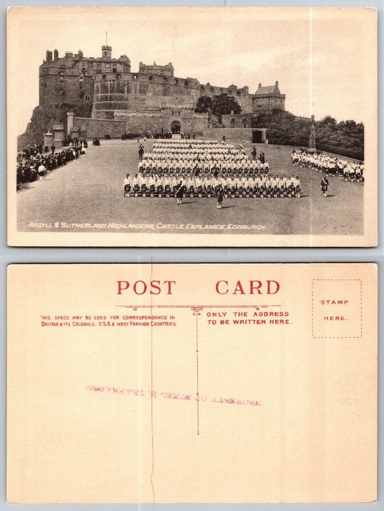 Argyll & Sutherland Highlanders Edinburgh Castle Esplanade Postcard