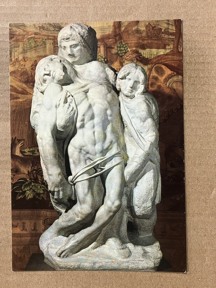 Postcard Michelangelo Pieta Of Palestrina Florence Italy Vintage PC