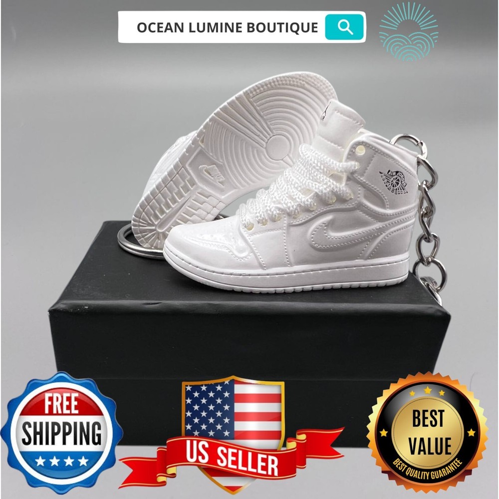 Air Jordan 3D Mini Sneaker Keychain, Basketball Sneaker Collectible, Box Options