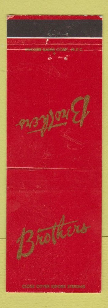 Matchbook Cover - Brothers Restaurant Newark NJ